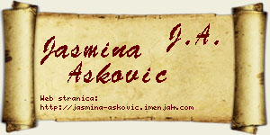 Jasmina Ašković vizit kartica